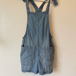 Aerie Jean Romper With Pockets